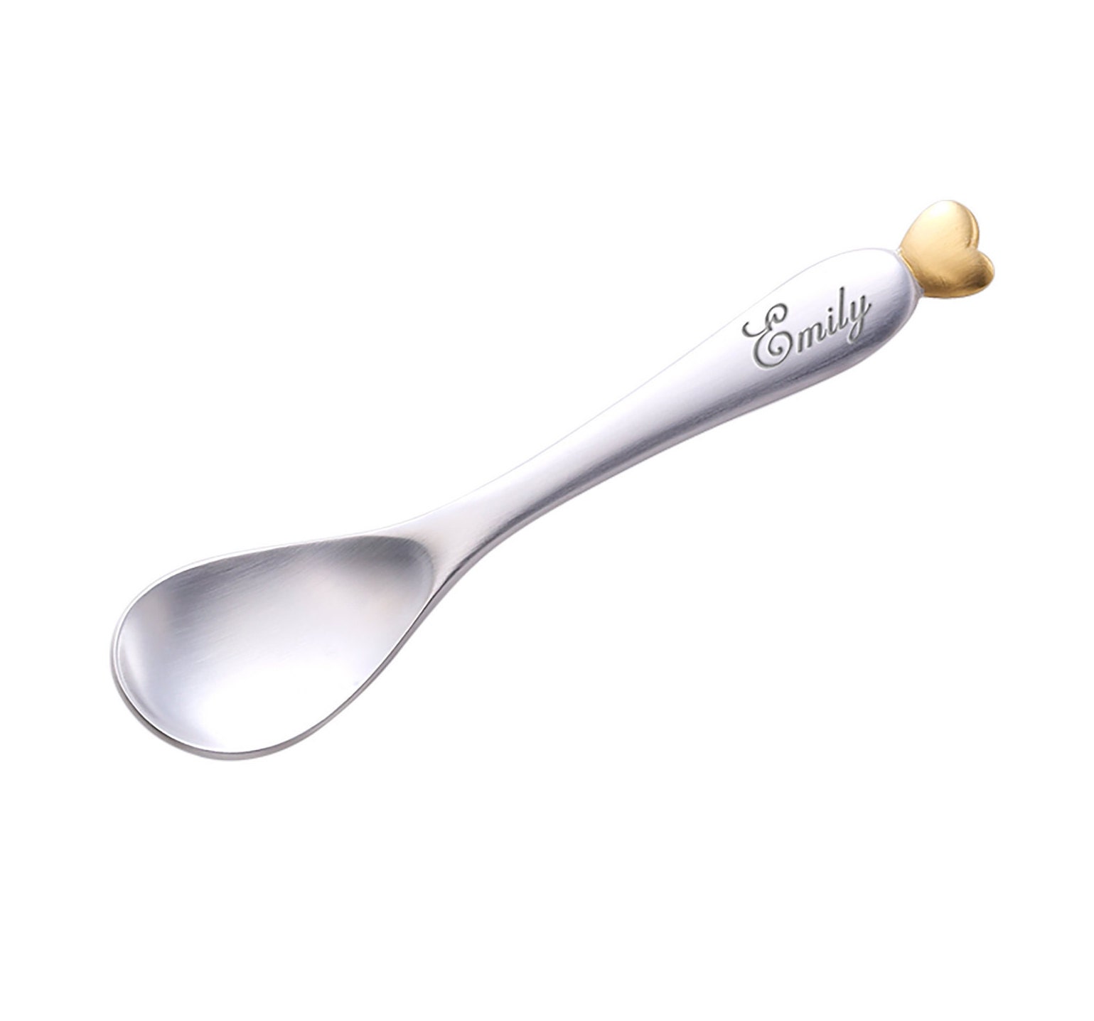 Personalized Silver 99 Baby Spoon with 24K Pure Gold Leaf Etsy