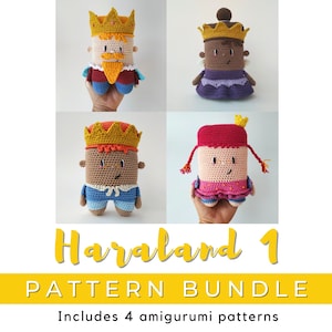 Amigurumi Combo Pattern - The Haraland Characters - King - Queen - Princess - Prince