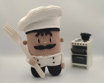 Chef Amigurumi Pattern - Crochet Pattern - Amigurumi Pattern - Chef Pattern - Amigurumi Chef - Amigurumi Cook - Dolmas the Chef Pattern