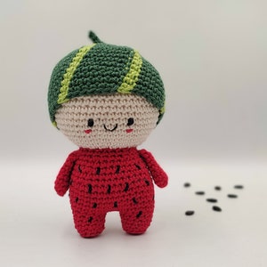 Watermelon Doll Amigurumi Pattern - Crochet Pattern - Crochet Watermelon Doll - Amigurumi Doll - Tutorial - PDF - Karp the Watermelon Doll