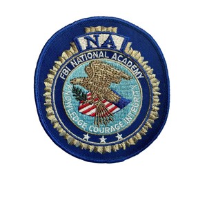 NA FBI National Acadamy Knowledge Courage Intergrity Large Fabric Embroidery Iron On Sew On Patch