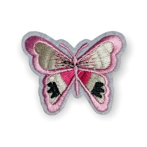 Pink Trimmed Butterfly Embroidered Patch Iron On Sew On