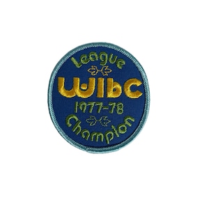 Vintage WLBC League 1977-78 Champion Retro Fabric Embroidered Iron On Sew On Glue On Patch