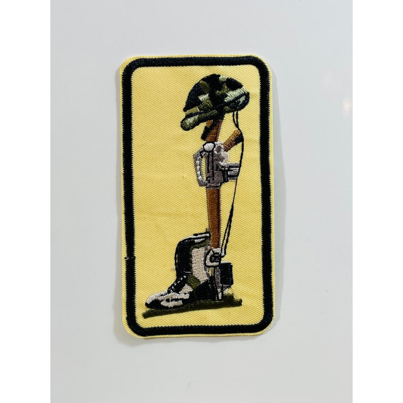 Military Fallen Soldier Fabric Embroidered Patch H4 X W2