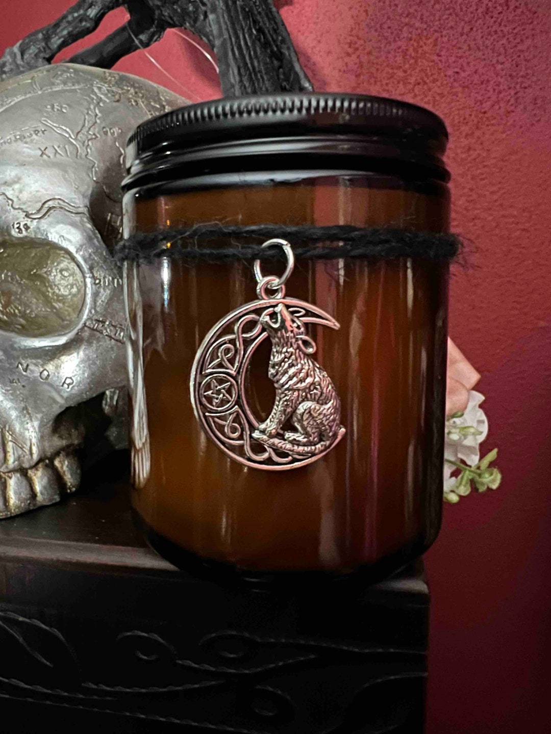 WOLF MOON Candle Celtic Moon Women/mens Celestial Wolf Candle Etsy