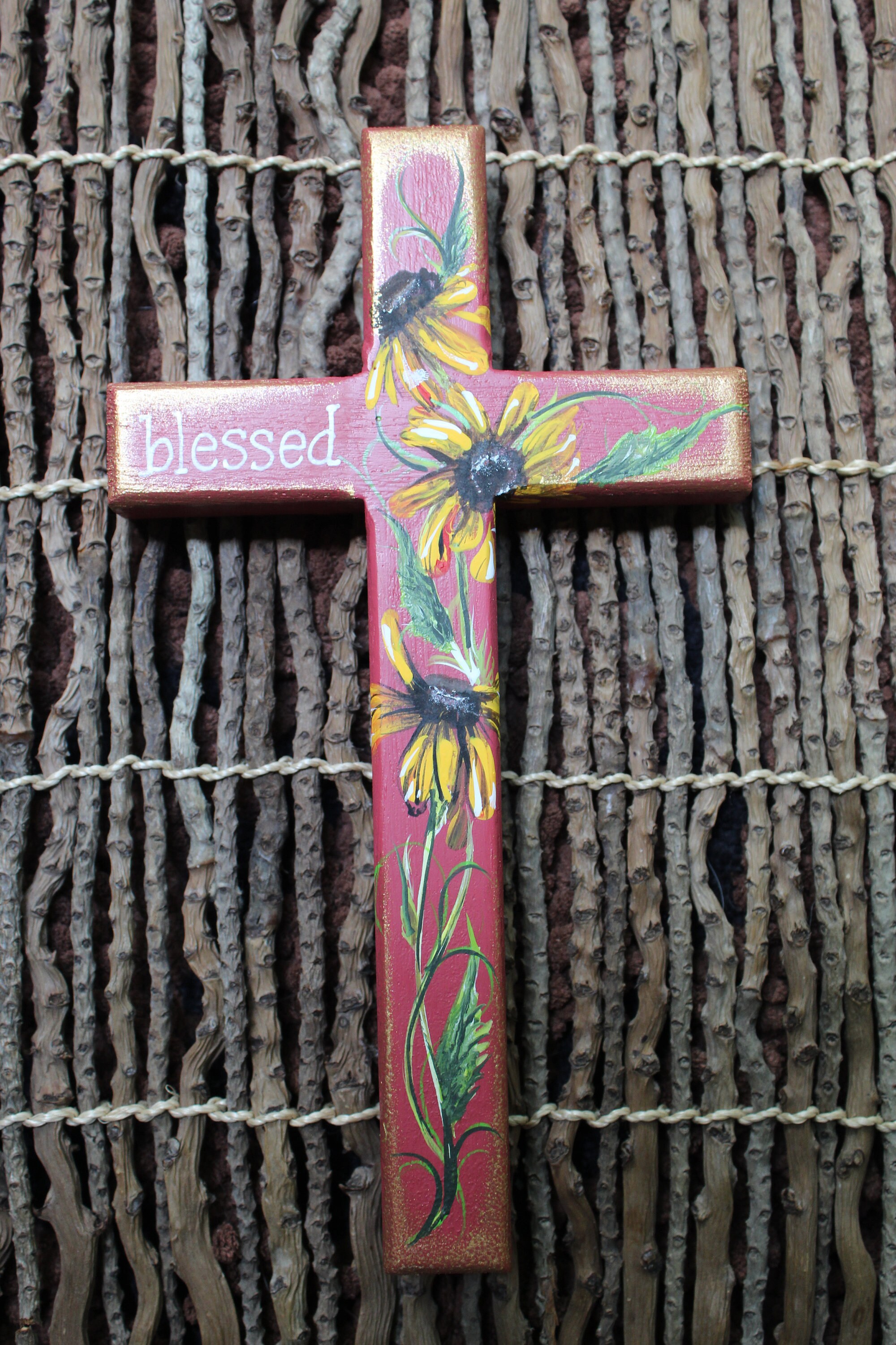 Wood Wall Cross - Rustic Torched Wooden Cross - Wall Cross - Cross Within a  Cross - 8