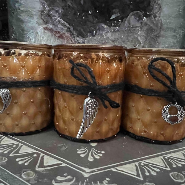 WINGS/FEATHERS/Angel Candle Hand Poured Scented Votive Jar Candle Luxury Votive Candle