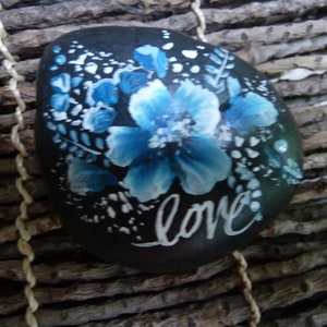LOVE rock, Memorial Stone,  Inspirational Garden Stone, Plant Stone