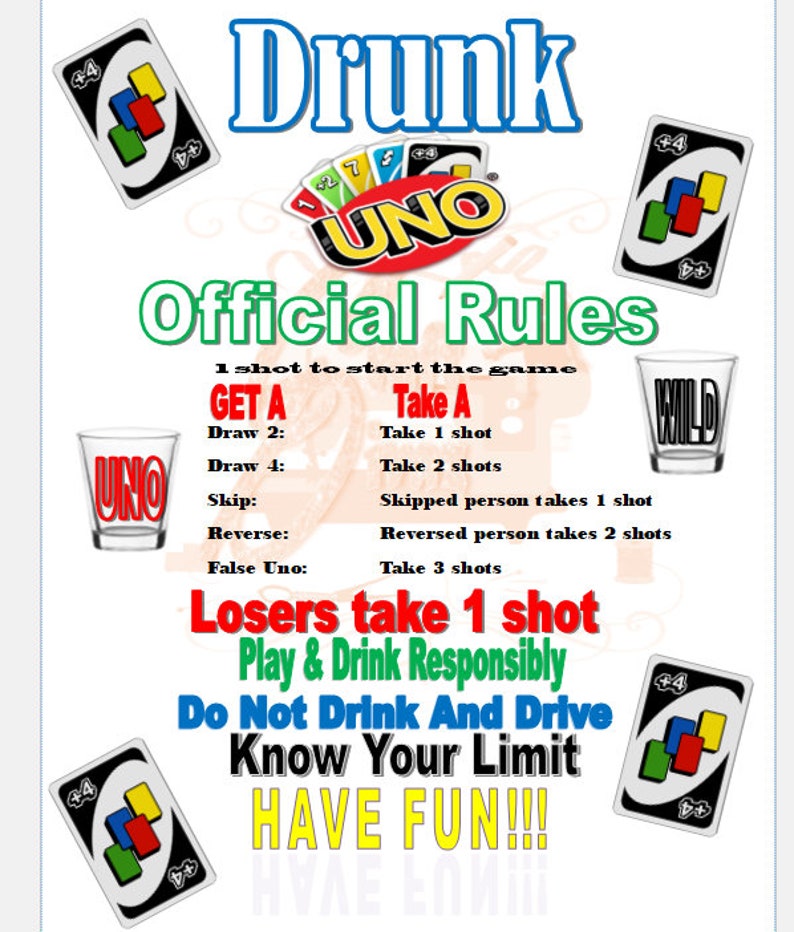 Printable Drunk Uno Rules Pdf