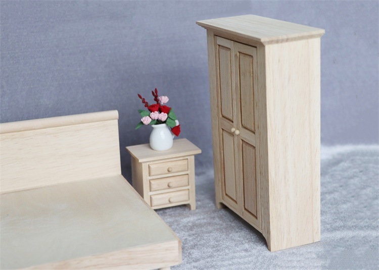 1/12 Scale Wardrobe Dollhouse Furniture Dollhouse Unfinished Dh23978