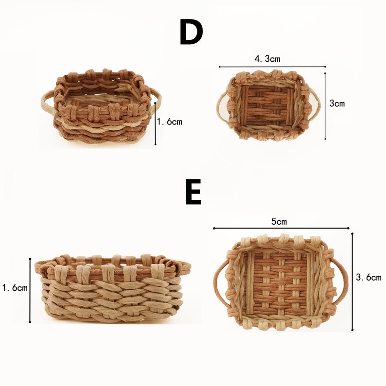 Dollhouse Baskets Miniature Baskets Dollhouse Mini Wicker Etsy