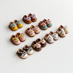 Nendoroid Doll Color-block leather shoes 1/12 scale leather shoes  obitsu11 shoes doll shoes