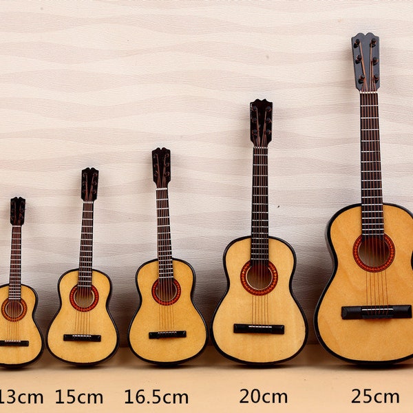 Miniature guitar Musical instrument model  Dollhouse miniatures
