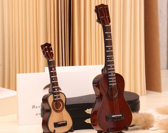 Miniature ukulele Musical instrument model  Dollhouse miniatures