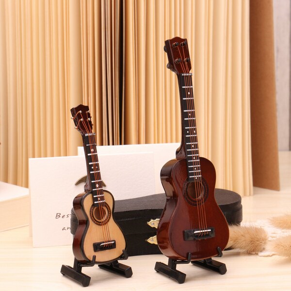 Miniature ukulele Musical instrument model  Dollhouse miniatures