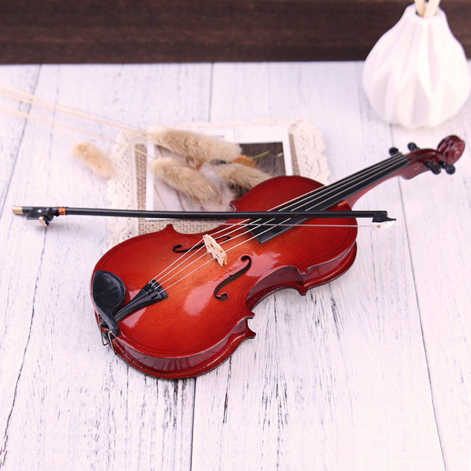 Mini Violin Miniature Musical instrument model Dollhouse Etsy