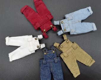 Obitsu11 clothes  1/12 scale BJD  suspender trousers for Nendoroid Doll overalls
