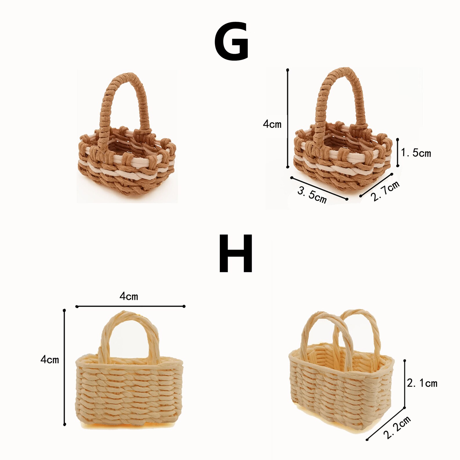 Dollhouse Baskets Miniature Baskets Dollhouse Mini Wicker Etsy