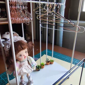 Metal Doll clothes hangers , blythe furniture, miniature doll hanger. image 5