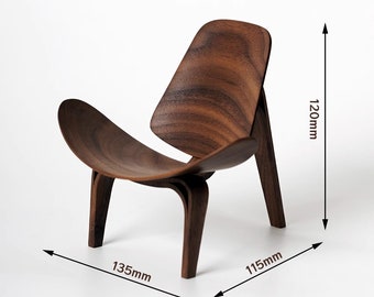 1:6 scale dining chair, miniature DCW Chair，handcrafted wooden mid-modern design furniture for dollhouse