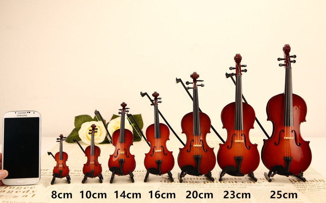 Violon Miniature En Bois Avec Support - Modèle Décoratif Collection, Décoration Bureau Salon