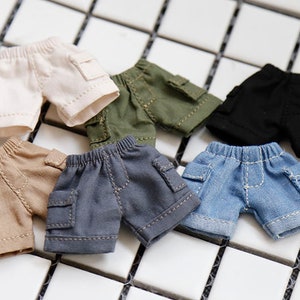 OB11 Doll Clothes, Workwear Pocket Shorts suitable for Nendoroid Dolls or 1/12 scale bjd doll