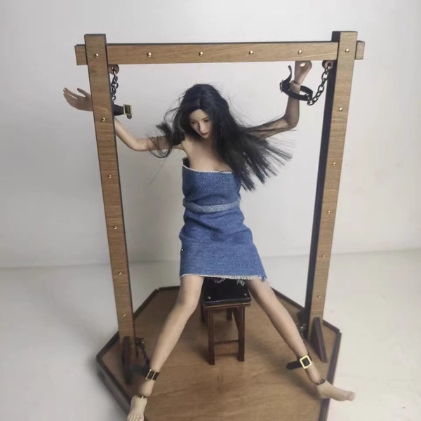 Handmade 1/6 scale Bondage Chair for dollhouse, BDSM furniture models，Doll Dungeon furniture，miniature chair