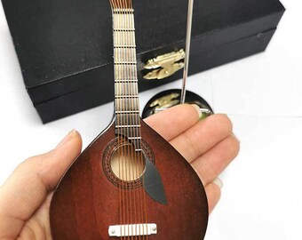 Miniature Portuguese Guitar Musical instrument model  Dollhouse miniatures