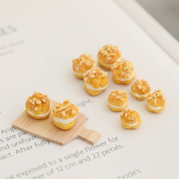 Nourriture miniature pour maison de poupée Miniature Choux Crème Bouffées faux aliment