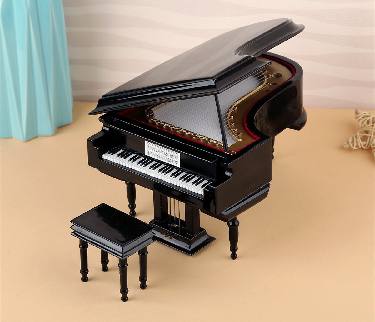 Piano de Maison de Poupée Modèle de Piano Miniature avec Chaise