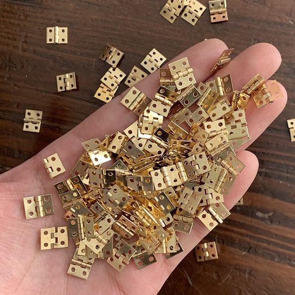 20pcs Mini Hinges 8x10mm With 80pcs Nails Screws set  jewelry box hinges, craft hinges,  hinges for miniature products