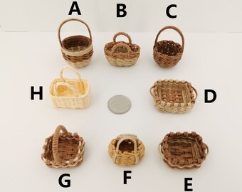 Dollhouse baskets miniature baskets Dollhouse mini wicker basket