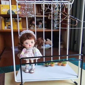 Metal Doll clothes hangers , blythe furniture, miniature doll hanger. image 3