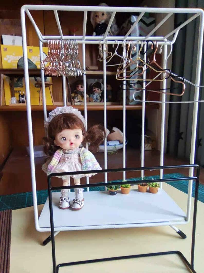 Metal Doll clothes hangers , blythe furniture, miniature doll hanger. image 3