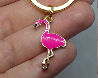 Flamingo  keyring, keychain, uk seller, pink keyring, keyworker gift, lockdown gift, tropical,, teacher gift