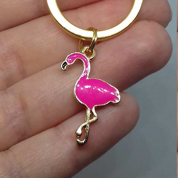 Flamingo  keyring, keychain, uk seller, pink keyring, keyworker gift, lockdown gift, tropical,, teacher gift