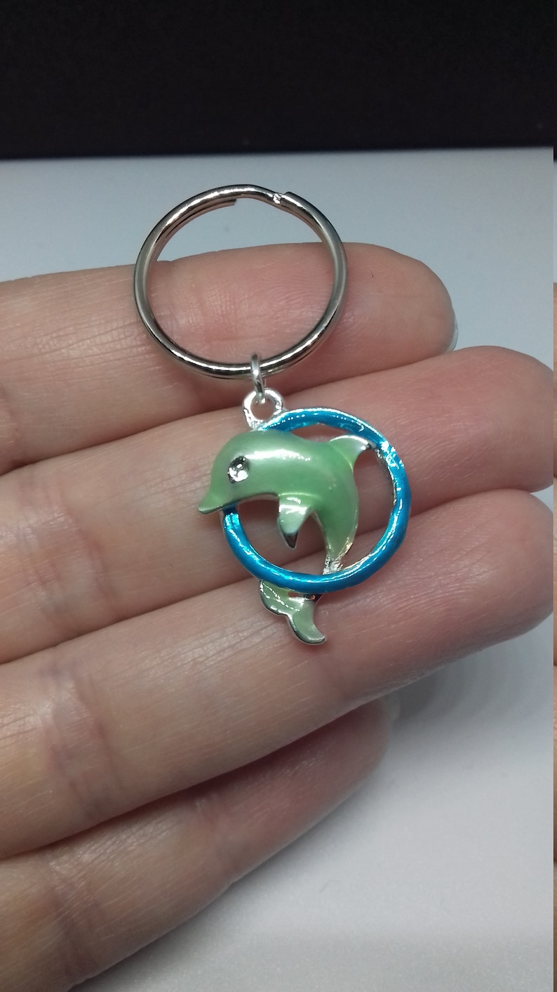 nautical uk seller Dolphin keyring wedding beach theme dolphin keychain under the sea