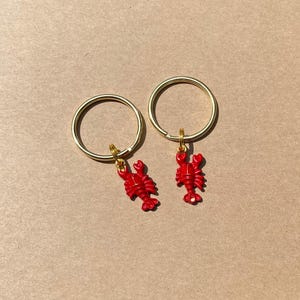 Lobster keyring, lobster keychain, zipper pull, nautical, seaside, ocean key ring, beach theme, teacher gift, stocking filler