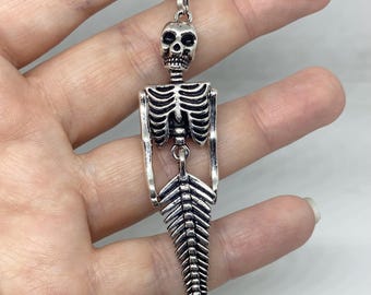 Skeleton keychain, Gothic keyring, skeleton keychain, mermaid keychain, quirky keychain