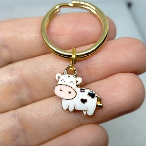 Cow keyring, keychain, uk seller, animal keyring, farm gift, animal lover, stocking filler