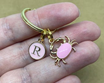 Crab keyring, crab keychain, summer keyring, ocean key chain, beach keyring