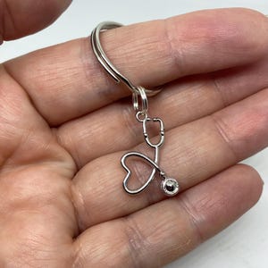 Doctor keyring, nurse keyring, stethoscope, stethoscope keyring, medic gift, gift for her, stocking filler, graduation gift
