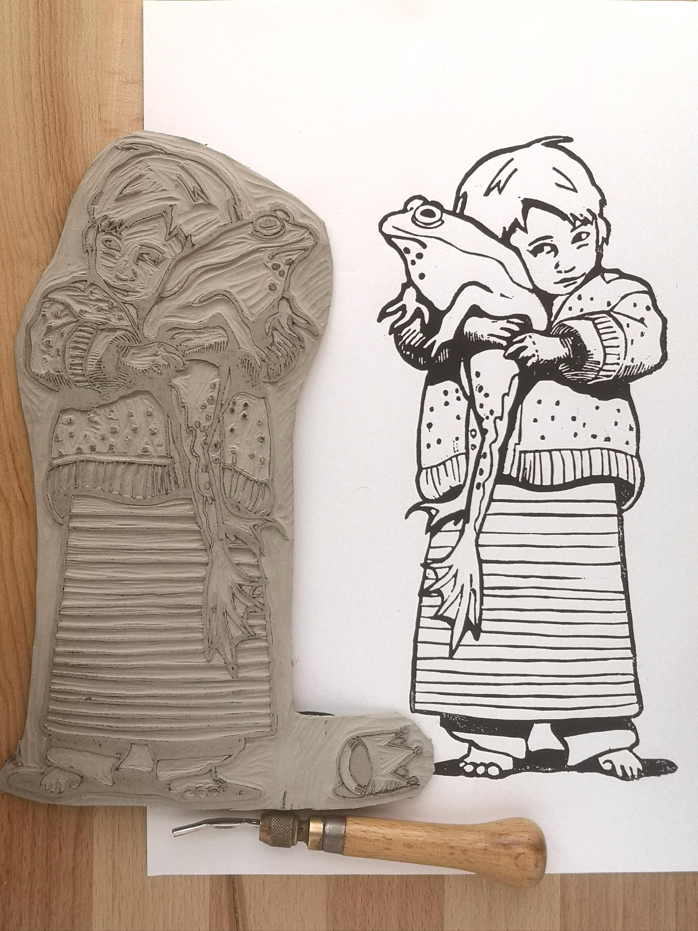 Original Linocut Print 