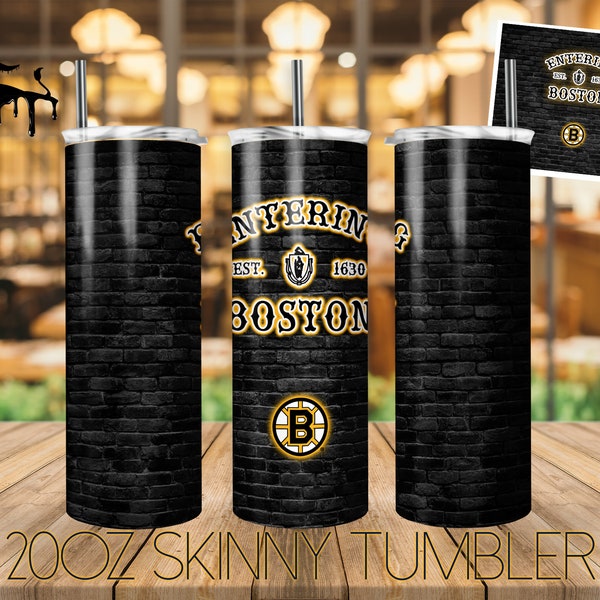 Boston Bruins Entering Boston 20oz Tumbler, Simple