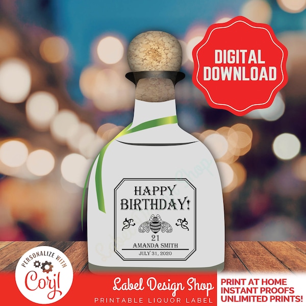 PRINTABLE Patron label 750ML, Custom Patron Label, Tequila Custom Label, Birthday Bottle label, Patron Lovers, Liquor Labels