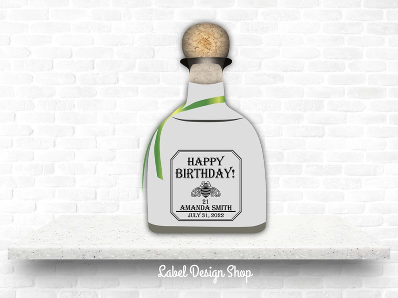 Patron label, Custom Patron Label, Tequila Custom Label, Birthday Bottle label, Patron Lovers, Liquor Labels image 1