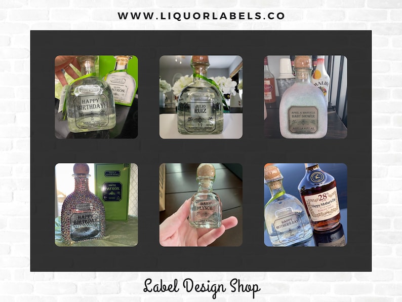 Patron label, Custom Patron Label, Tequila Custom Label, Birthday Bottle label, Patron Lovers, Liquor Labels image 3