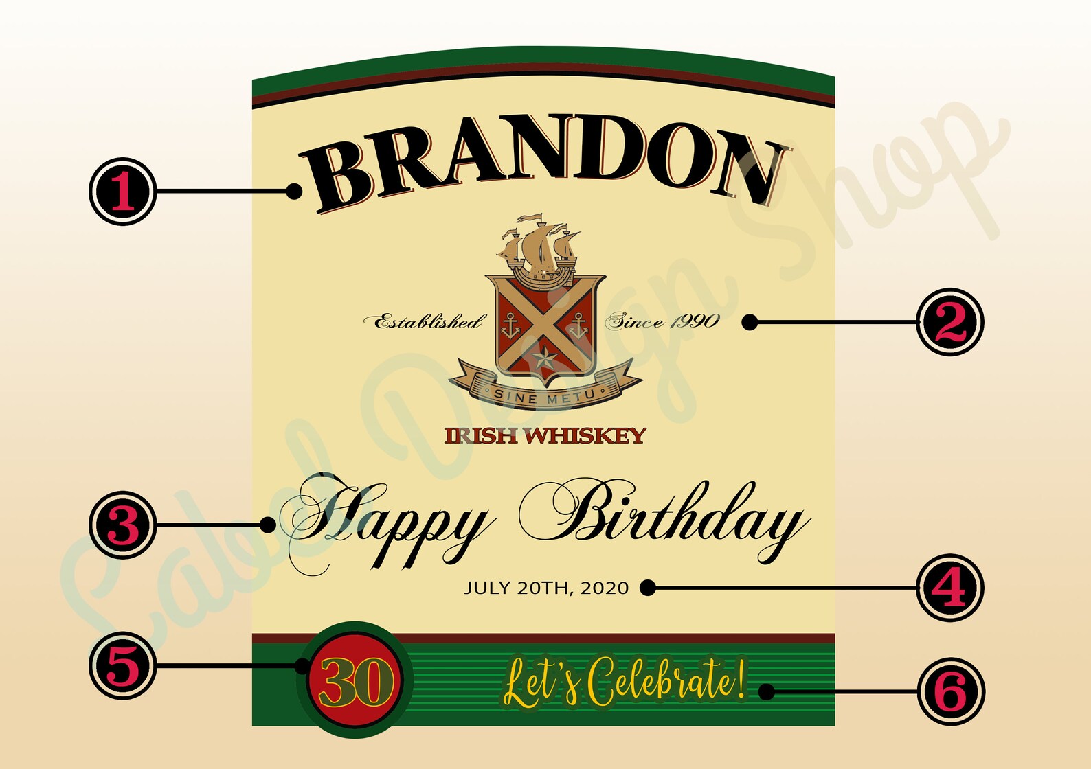 Jameson Whiskey Label Jameson Label Custom Jameson Bottle | Etsy