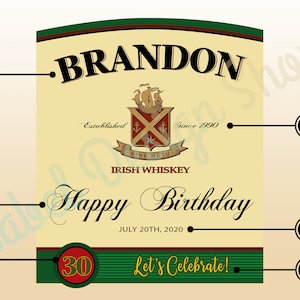 PRINTABLE 375ML Jameson Whiskey Label Jameson Label Custom | Etsy