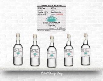 Mini Tequila Blanco labels, Mini Liquor bottles, Tequila Custom Label, Mini Shot bottles, Party Favors, Mini Wedding Favors, Liquor Labels